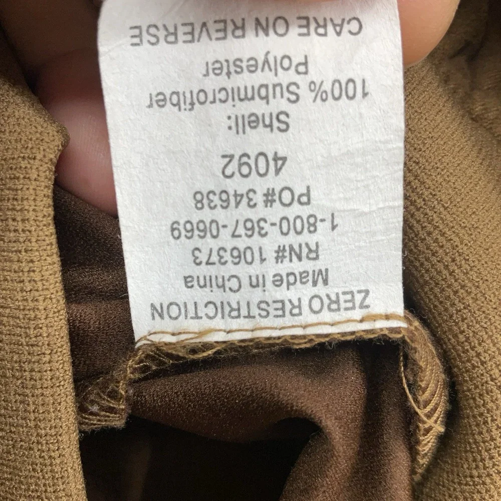Zero Restriction Golf Outerwear Camel Brown Microsuede Pullover Windshirt Size L